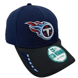 New Era 9FORTY Tennessee Titans NFL Hat Mens Navy Blue Black Adjustable Cap